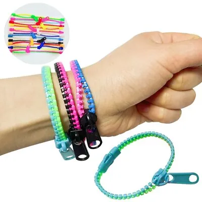 Zipper Bracelets Sensory Fidget Zip Stress Anxiety Relief Stim Toy Autism ADHD L • £2.59