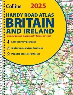 2025 Collins Handy Road Atlas Britain And Ireland A5 Spiral 9780008652890 • £5.99