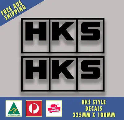 Hks Style Decal 235mm X 100mm Black Jdm Tuner Nismo Drift Wangan Fast Car Racing • $5.09