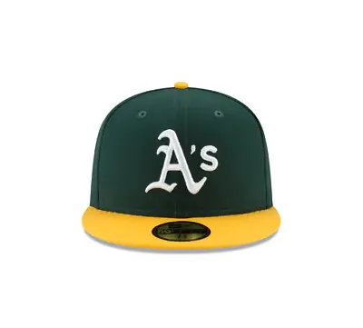 Mens New Era 59Fifty Green/Yellow MLB Oakland Athletics On Field Game Fitted • $39.95