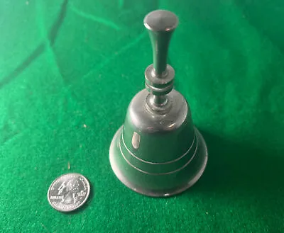 Unique And Old Vintage Silver Tone 4x1.5  Small Hand Ringing Bell • $8