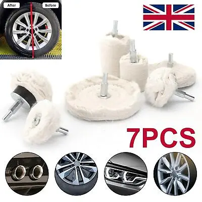 £10.59 • Buy Polishing Buffing Pads Mop Wheel Buffer Pad Drill Kit For Car Polisher 7Pcs Set