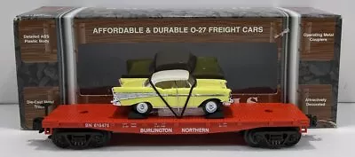 MTH 33-7604 O Gauge Burlington Flat W/1957 Chevy LN/Box • $14.39