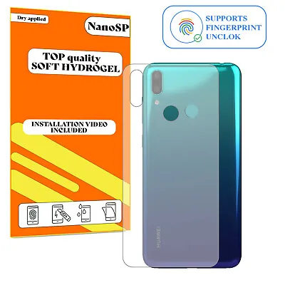 Back Protector For Huawei Y7 2019 Hydrogel Cover - Clear TPU FILM • £3.98