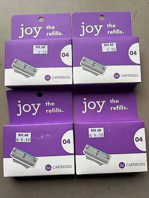 4 Boxes Gillette Joy Cartridge Razor Refills 4 Per Box Total 16 NEW IN BOX • $19.99