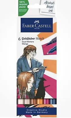 Faber-Castell Goldfaber Sketch Dual Marker Pen Set  Manga (6pk) New • £17.59