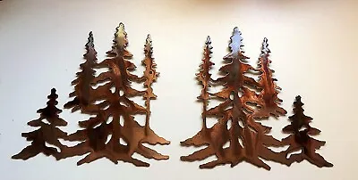 Forest Trees Metal Wall Art Decor Pair Mirrored Set 11  Each Tall And Wide • $64.99