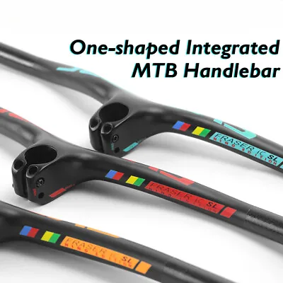 Carbon Fiber MTB Bicycle Integrated Handlebar With Stem Angle -8/-17/-25 Degree • $24.65