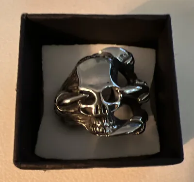 Gothic Mens Skeleton Skull Hand Claw Ring Band Stainless Steel Bikers Size 7&8 • $15