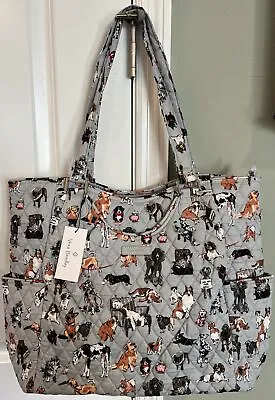 NEW Vera Bradley DOG SHOW Large Glenna Tote - Shoulder Pleated Purse Bag • $84.99