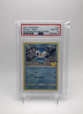 $19.99 • Buy 2021 Pokémon 25th Anniversary McDonald's Collection 20 Piplup Holo PSA 10
