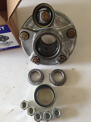  Boat Or Utility Trailer Galvanized Hub Kit  5 Bolt Lug 1  Bearings • $44.95