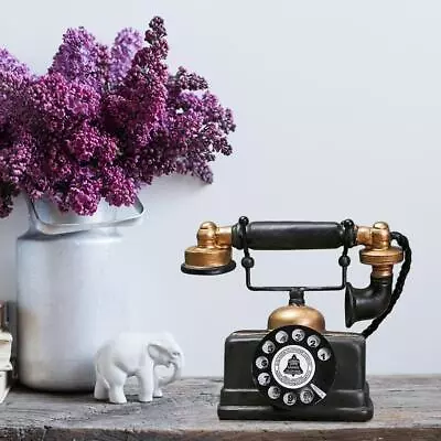 Retro Telephone Model Vintage Ornament Craft Home Living Room Decoration Gift • $18.59