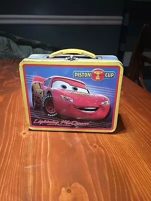 Disney Pixar Cars Lightning McQueen Piston Cup Collectible Tin Metal Lunch Box • $20