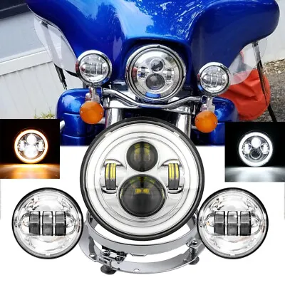$89.99 • Buy 7  Inch LED Headlight +4.5  Passing Lights For Yamaha Royal Star Venture XVZ1300