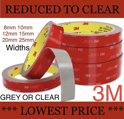 £27.99 • Buy 3M™ VHB™ Double Sided Tape Strong Heavy Duty Acrylic Sticky Pads Tape Adhesive 