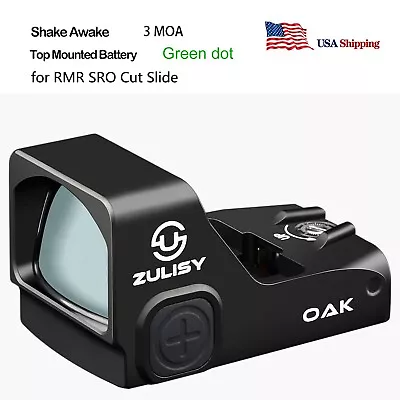 Shake Wake Green Dot Reflex Sight Zulisy OAK For RMR Cut Glock 20 44 MOS TP9SFX • $95.24