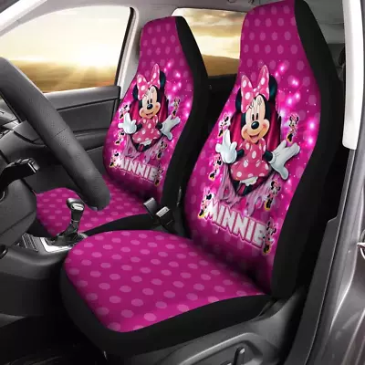 Minnie Mouse Cracking Mouse Ears Cartoon Car Seat Covers • $49.04