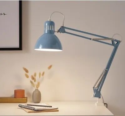 NEW IKEA TERTIAL Work Lamp Adjustable Arm Table Lighter Desk Study  Lamp[BLUE] • £24.60