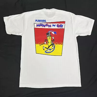 Vintage 80s/90s Planters Mr Peanut T Shirt Sz L Munch N’ Go Promo Tee Snacks • $31.46