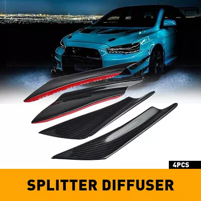 Glossy Carbon Fiber Car Bumper Fin Canard Splitter Diffuser Valence Spoiler Lip • $15.99