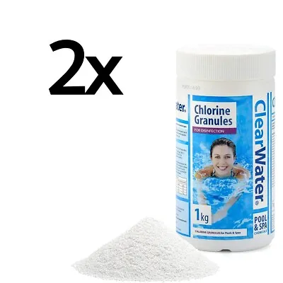 Clearwater Chemical Chlorine Granules 1kg Swimming Pool Hot Tub Lay Z-spa Ch0010 • £10.85