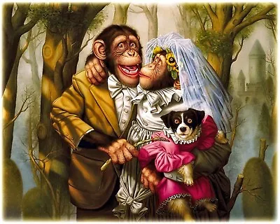 MonkeydogHand-painted Animal Art Oil Painting Wall Decor Canvas 36  • $69.99