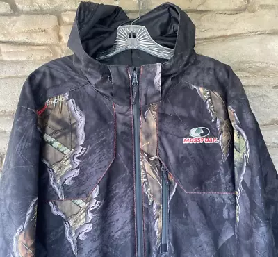 Mossy Oak Camo Jacket Eclipse & Black Hunting Mens XL Full Zip Hood Scent Factor • $37.51