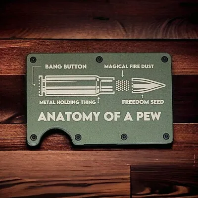 Custom Engraved In USA   Anatomy Of A Pew  Slim Wallet RFID Blocking Veteran • $25.99