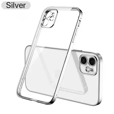 $10.13 • Buy Clear TPU Case For IPhone 14 13 12 11 Pro Max XS XR SE 7 8+Plating Shockproof