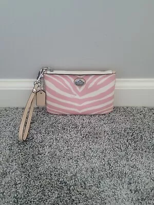 Coach Peyton Pink Zebra Wristlet • $40