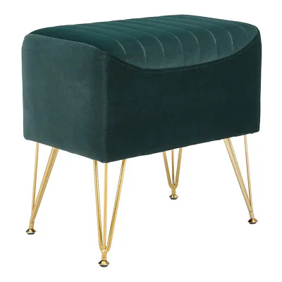 Soft Dressing Table Chair Vanity Makeup Stool Dining Seat Pouffe With Metal Legs • £35.95