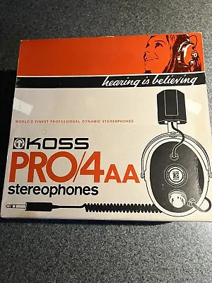 Vintage Koss PRO/4AA Stereophones Headphones 1974 Tested In Original Packaging  • $50