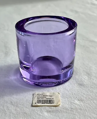 Iittala KIVI Marimekko LIGHT LILAC Lavender Glass RARE Tealight Candle Votive • $99