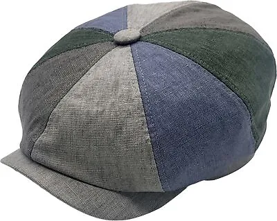 Summer Patchwork Newsboy Cap - Lightweight & Breathable Cotton Fabric • £14.99