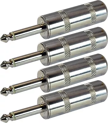 4-Pack 1/4  Jumbo TS Mono Plugs: Ideal For Speaker Patch Cables And Snakes • $19.99