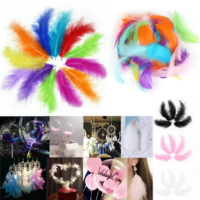 100-1000X Small Fluffy Marabou Feathers 8-12cm Card Making Crafts Embellishments • £2.93