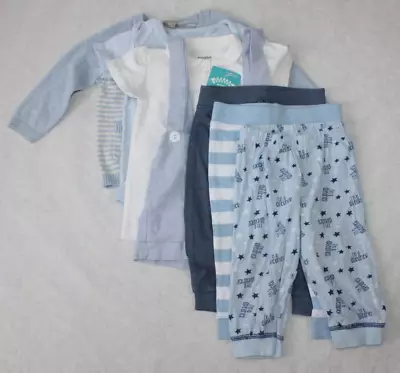 Baby Boys Age 6-9 Months Bundle T-shirt Trousers Bodysuit Cardigan 7 Items • £5