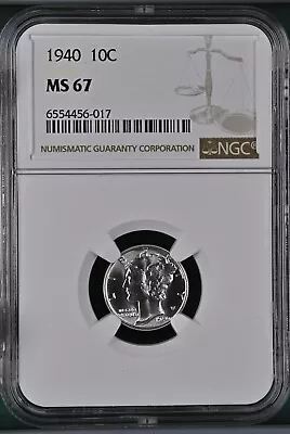 1940 10C  Mercury Dime NGC MS67  6554456-017 • $89.60