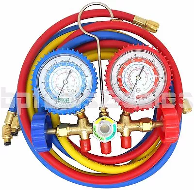 Manifold Gauge Set HVAC AC Recharge Charging Service Hose Kit Refrigerant • $29.99