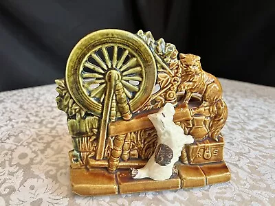 Vintage McCoy Spinning Wheel Scottie Dog & Cat Pottery Planter-USA • $9.99