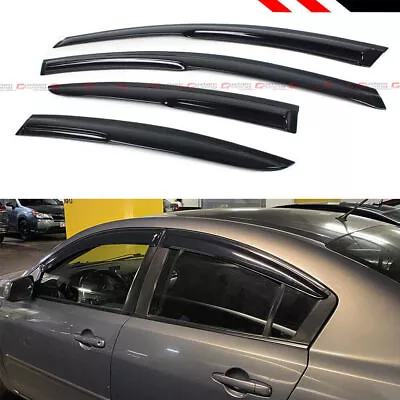 For 2004-2009 Mazda 3 JDM 3D Mugen Wavy Window Visors Sun Rain Guards Deflector • $22.49