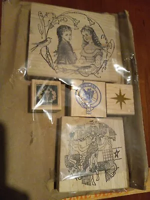 Stamp Lot Rubber 5 Piece Set Scotland Star Victorian Queen • $22