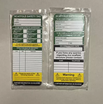£9.99 • Buy Pack Of 10 Scaffold Tag Inserts (TG0110)