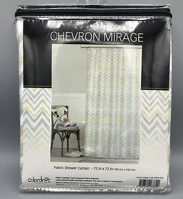 $39.99 • Buy Colordrift Chevron Mirage Fabric Shower Curtain 72 In X 72 In Yellow-Grey 