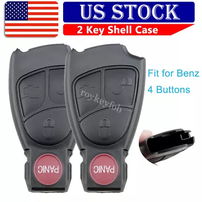 2 Fob Key Shell For 1999 - 2004 2005 Benz C230 CL500 2000 - 2005 S430 2005 SL65 • $11.99