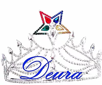 £95.73 • Buy Masonic OES Grand Matron SILVER Rhinestones O.E.S Adjustable CROWN Without GAVEL
