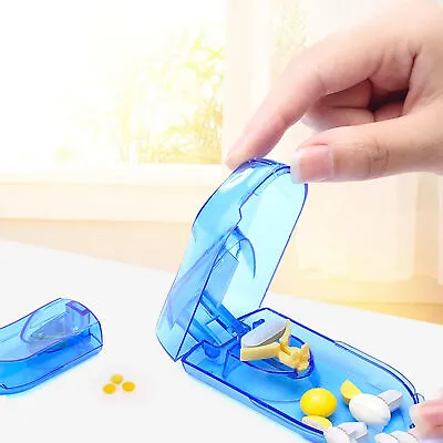 $10.24 • Buy Tablet Pill Splitter Cutter Chopper Leak Proof Medicine Container For Daily Life
