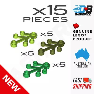 X15 Genuine LEGO®- Plant Leaves Pack (15) - Green/Olive/Bright Green - Part 2423 • $5.70