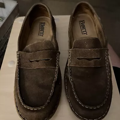 Born Shoes Mens 10.5 M/W  Penny Loafers Slip On Flats Bm0004817 Brown Suede • $19.95
